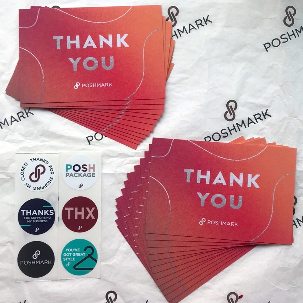Poshmark Thank You Cards & Stickers bundle NEW